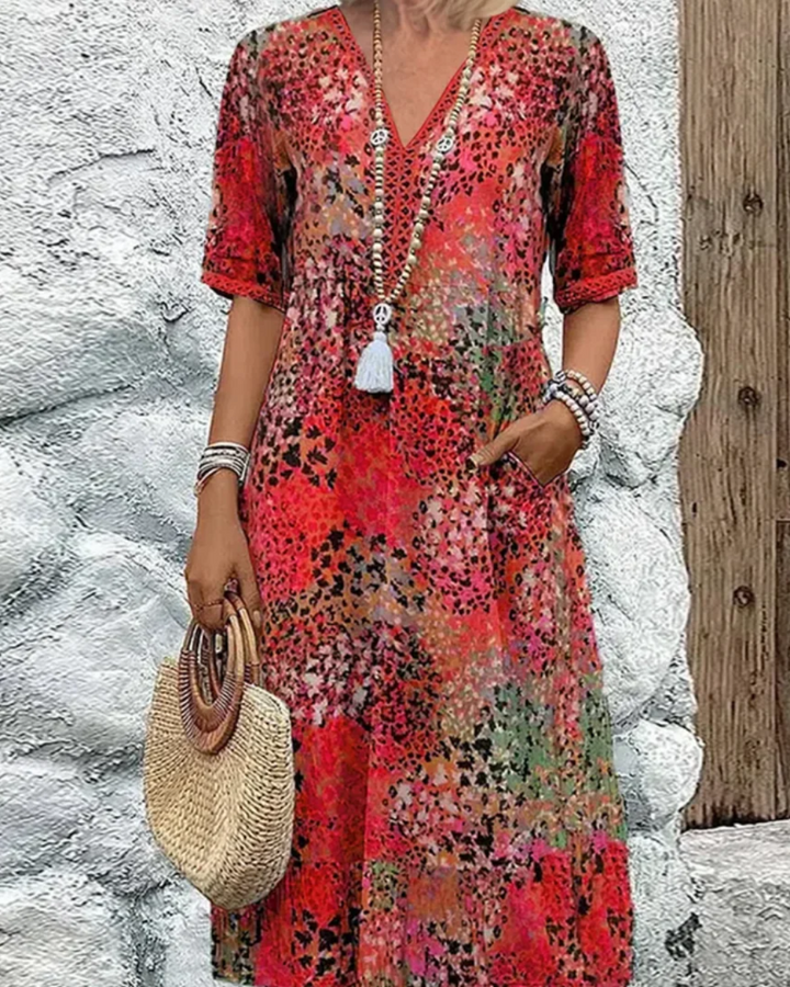 Úna | Vibrant Mid Length Dress
