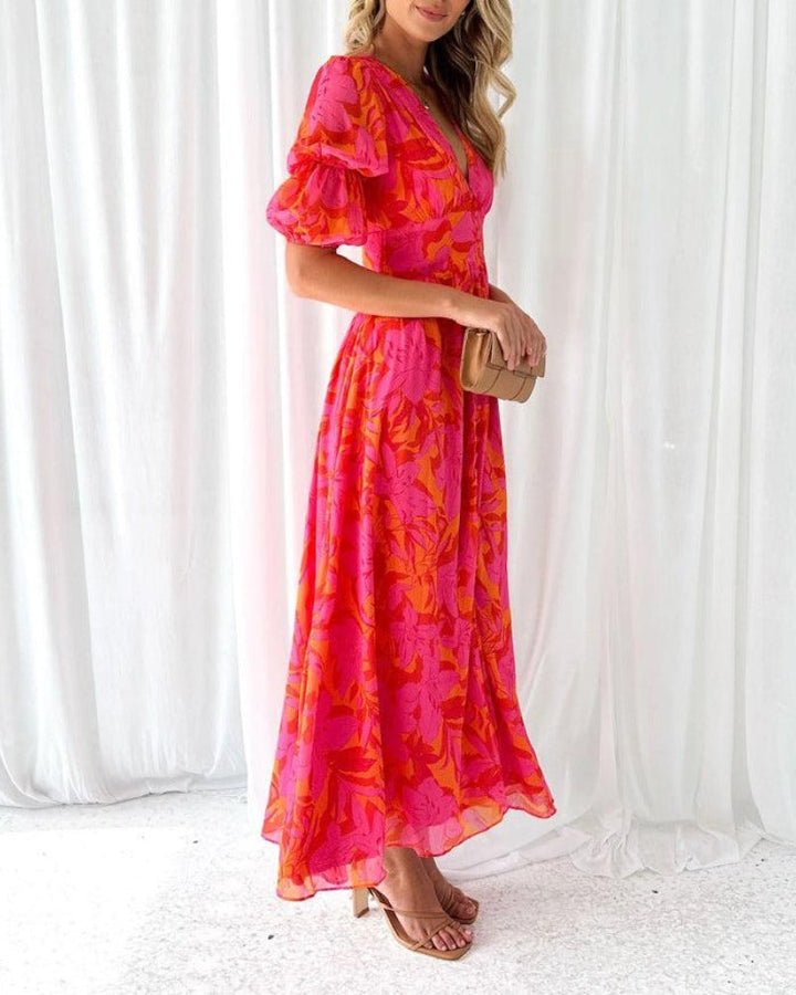 Serena | Flowy V-Neck Evening Dress