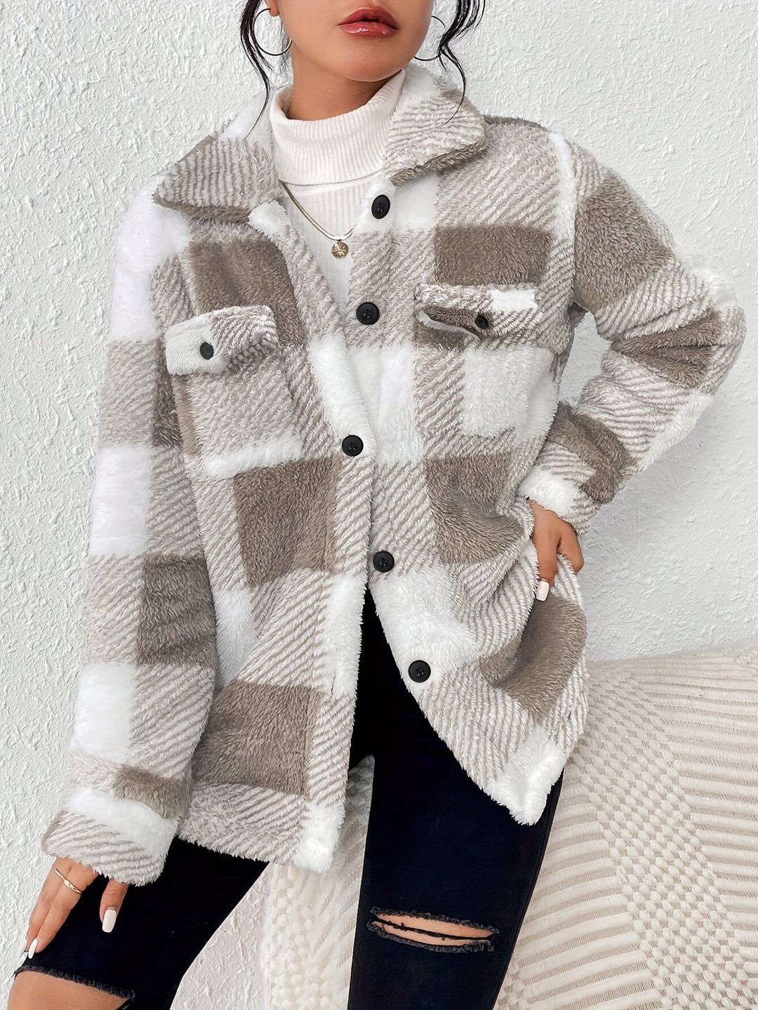 Emma | Stylish Fleece Oversized Jacket